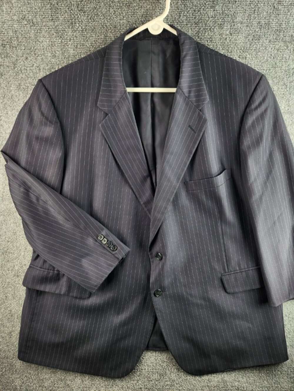 H FREEMAN Hand Tailored In America Sports Coat Stripe Navy Blue The Fashion Post